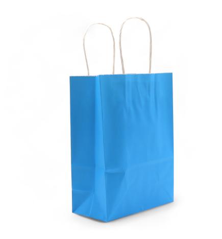 Bolsa Grande de Papel con Asa (26x32x12cm) - Azul (130g)