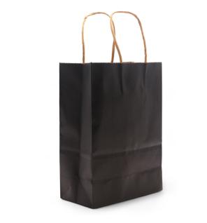 Bolsa de Papel con Asa Gran Tamaño (26x32x12cm) - Negra (130g)