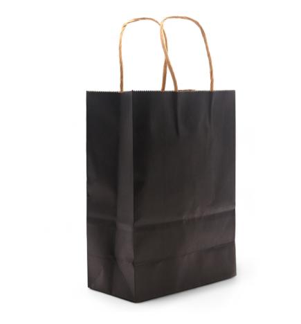 Bolsa de Papel con Asa Gran Tamaño (26x32x12cm) - Negra (130g)