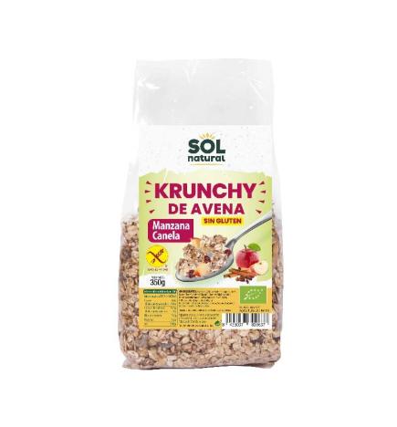 Krunchy avena manzana-canela sin gluten bio 350g Sol Natural