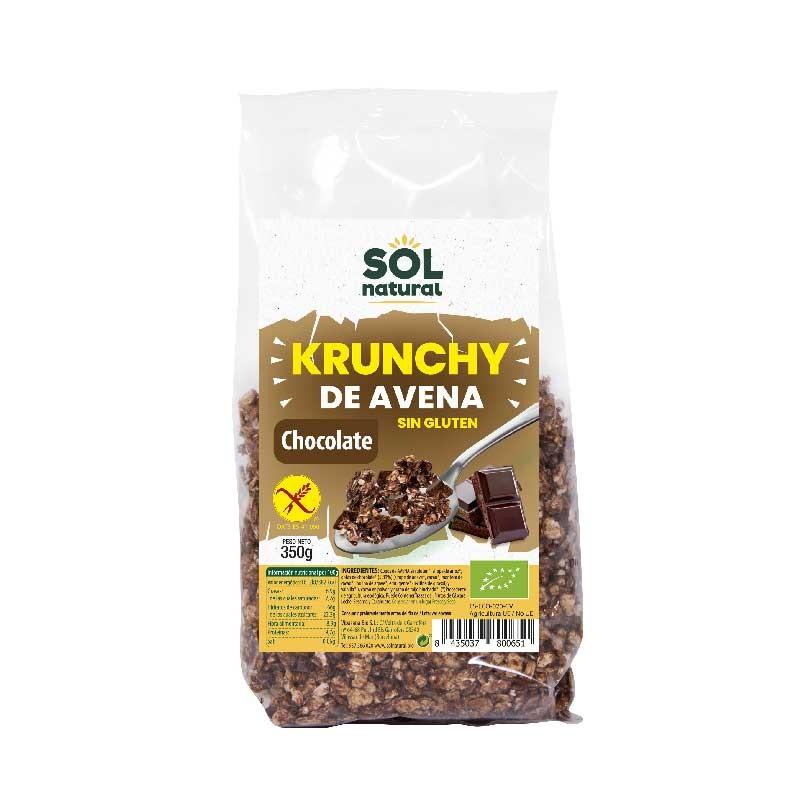 Krunchy avena sin gluten chocolate bio 360g Sol Natural