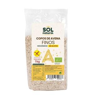 Copos de avena finos sin gluten bio 1kg Sol Natural