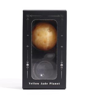 1x Planeta de Jade Amarillo con Soporte Solar (SATURNO) - 40mm