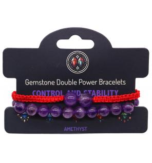 Pulseras de Doble Poder de Piedras Preciosas - Amatista