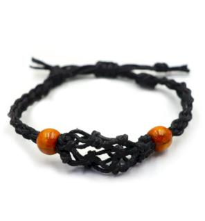 Pulsera de Macrame para Piedras Preciosas 20-28cm - Negro