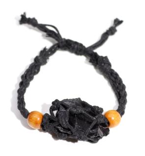 Pulsera de Macrame para Piedras Preciosas 20-28cm - Negro