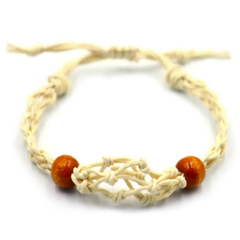 Pulsera de Macrame para Piedras Preciosas 20-28cm - Natural