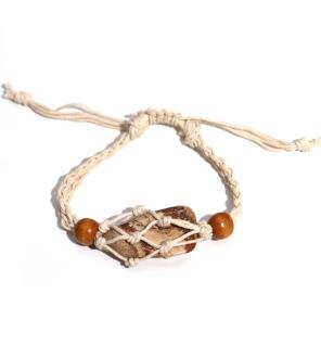 Pulsera de Macrame para Piedras Preciosas 20-28cm - Natural