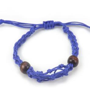 Pulsera de Macrame para Piedras Preciosas 20-28cm - Azul marino