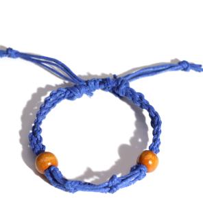 Pulsera de Macrame para Piedras Preciosas 20-28cm - Azul marino