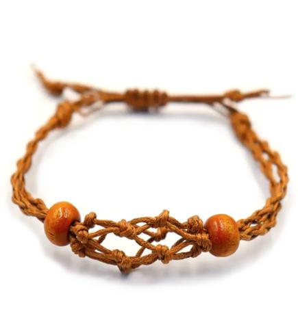 Pulsera de Macrame para Piedras Preciosas 20-28cm - Marron