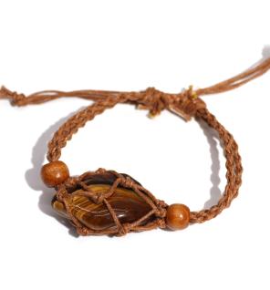 Pulsera de Macrame para Piedras Preciosas 20-28cm - Marron