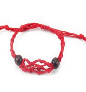 Pulsera de Macrame para Piedras Preciosas 20-28cm - Rojo