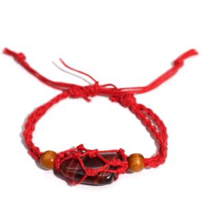 Pulsera de Macrame para Piedras Preciosas 20-28cm - Rojo