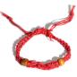 Pulsera de Macrame para Piedras Preciosas 20-28cm - Rojo