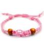 Pulsera de Macrame para Piedras Preciosas 20-28cm - Rosa