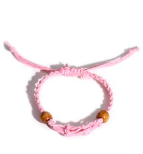 Pulsera de Macrame para Piedras Preciosas 20-28cm - Rosa