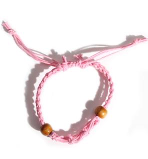 Pulsera de Macrame para Piedras Preciosas 20-28cm - Rosa