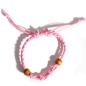 Pulsera de Macrame para Piedras Preciosas 20-28cm - Rosa