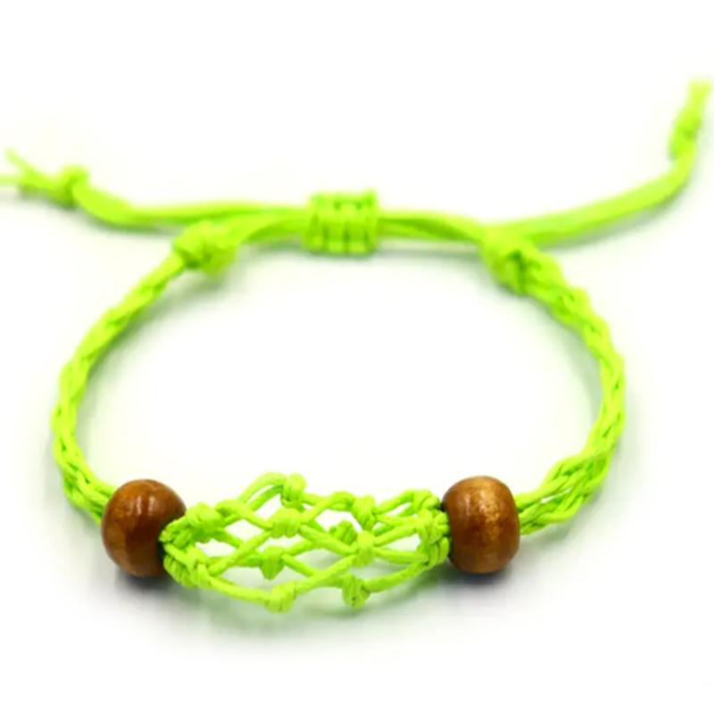 Pulsera de Macrame para Piedras Preciosas 20-28cm - Verde