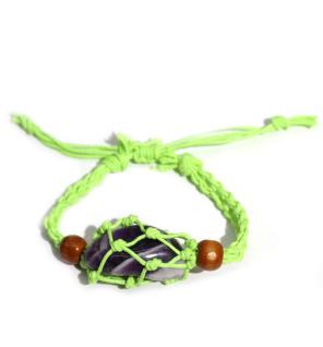 Pulsera de Macrame para Piedras Preciosas 20-28cm - Verde