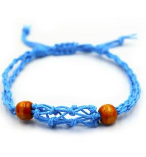 Pulsera de Macrame para Piedras Preciosas 20-28cm- Azul