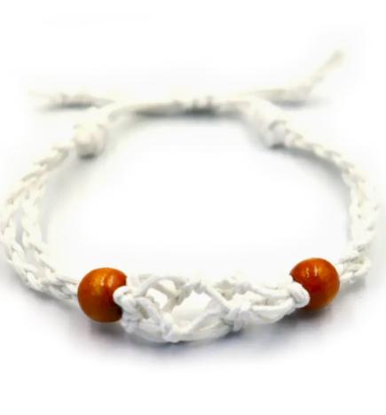 Pulsera de Macrame para Piedras Preciosas 20-28cm - Blanco