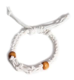 Pulsera de Macrame para Piedras Preciosas 20-28cm - Blanco