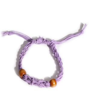 Pulsera de Macrame para Piedras Preciosas 20-28cm - Purpura