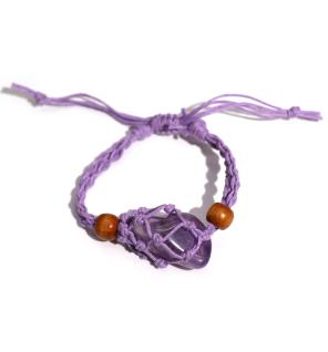 Pulsera de Macrame para Piedras Preciosas 20-28cm - Purpura