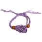 Pulsera de Macrame para Piedras Preciosas 20-28cm - Purpura