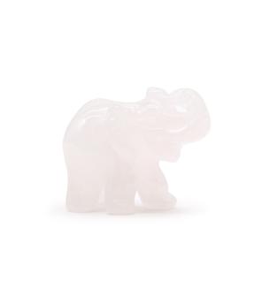 Piedra Preciosa Elefante de la Suerte - Cuarzo Rosa 50x35x25mm