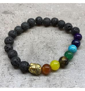 Pulsera de Piedra de Lava - Buda - Chakra