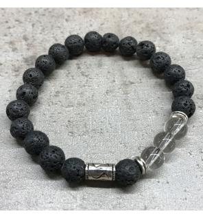 Pulsera de Piedra de Lava - Tribal - Cuarzo de Roca