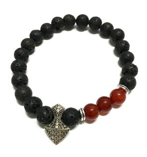 Pulsera de Piedra de Lava - Hacha - Cornalina