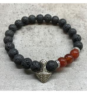 Pulsera de Piedra de Lava - Hacha - Cornalina