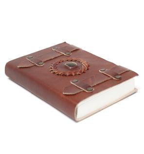 Cuaderno de cuero Ojo de Tigre con Correas