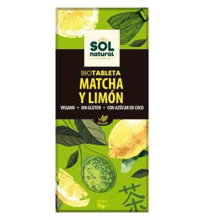 Tableta chocolate matcha-limon bio 70g Sol Natural