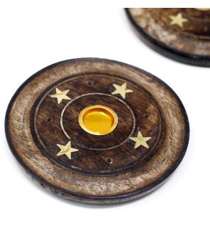 Mango Wood Disc 10cm (Cone & Incense)