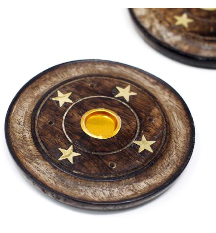 Mango Wood Disc 10cm (Cone & Incense)