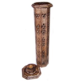 Box of 2 Hexaganal Incense Tower Smoke Box - Mango Wood