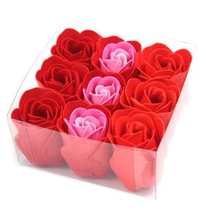 Set de 9 flores de Jabón - Rosas Rojas