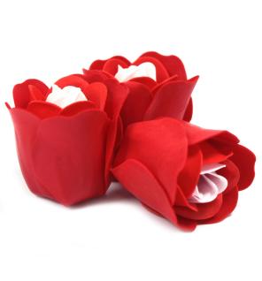 Set de 3 flores de Jabón caja corazón - Rosas Rojas