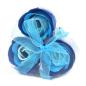 Set de 3 flores de Jabón caja corazón - rosas azul