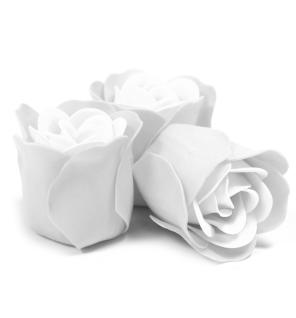 Set de 3 flores de jabón caja corazón - rosas blanca