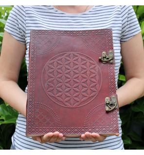 Huge Flower of Life Leather Book