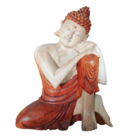 Estatua de Buda Tallada a Mano - 25cm Pensando