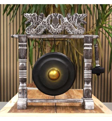 Pequeño Gong de Meditación con Soporte - 25cm - Negro