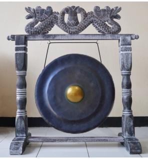 Gong de Meditación Mediano con Soporte - 35cm - Negro