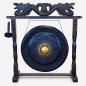 Gran Gong de Meditación en Soporte Marrón Antiguo - 80cm - Negro